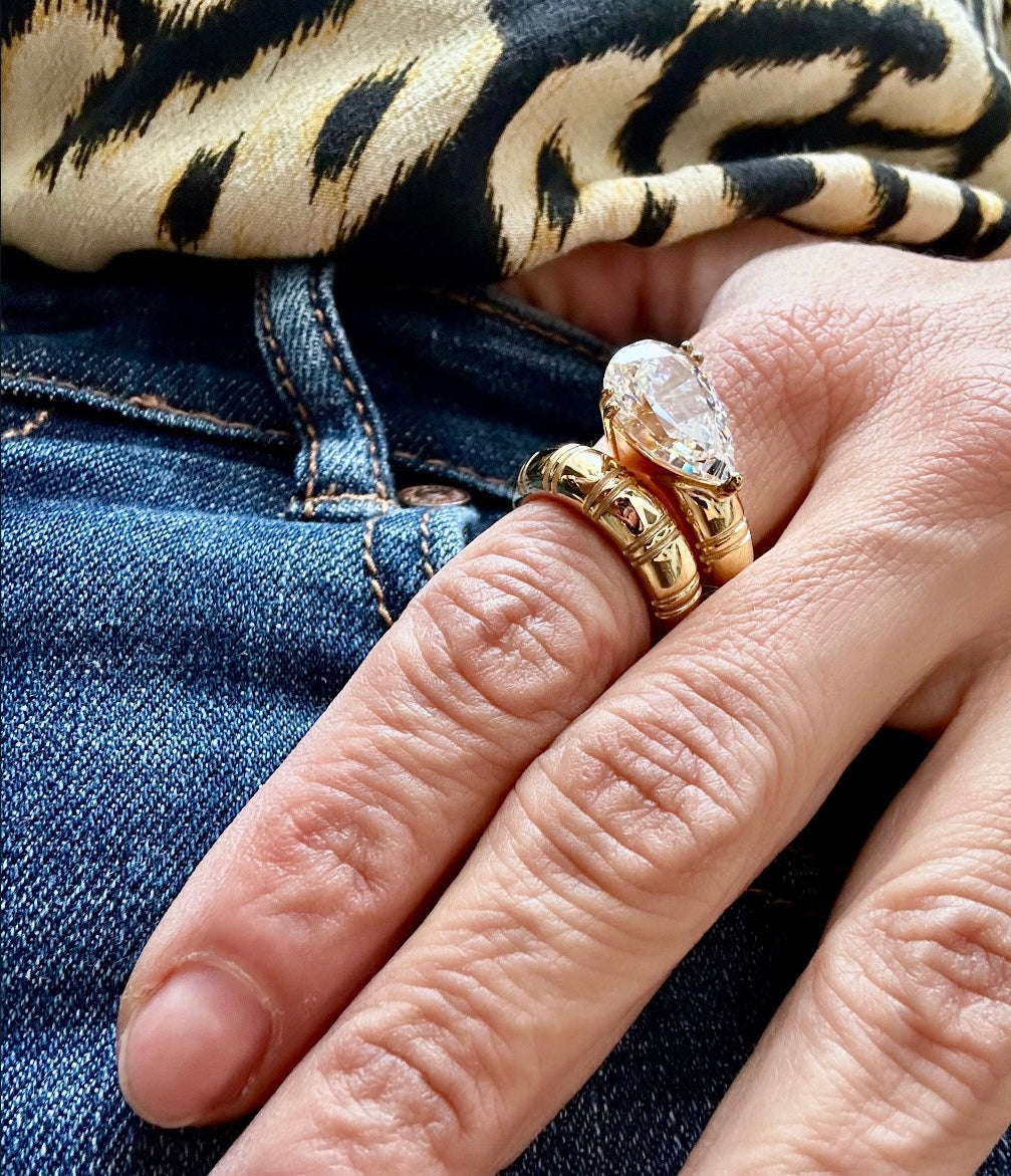 Dear Mama — Silver & 9K Gold, Light Blue Topaz | Ready to Ship