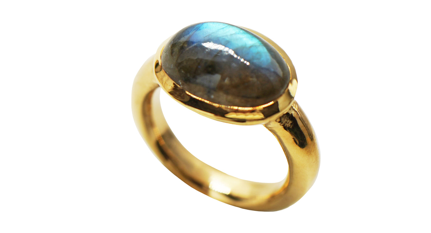 Classic Roman Gold Plated Bronze Labradorite