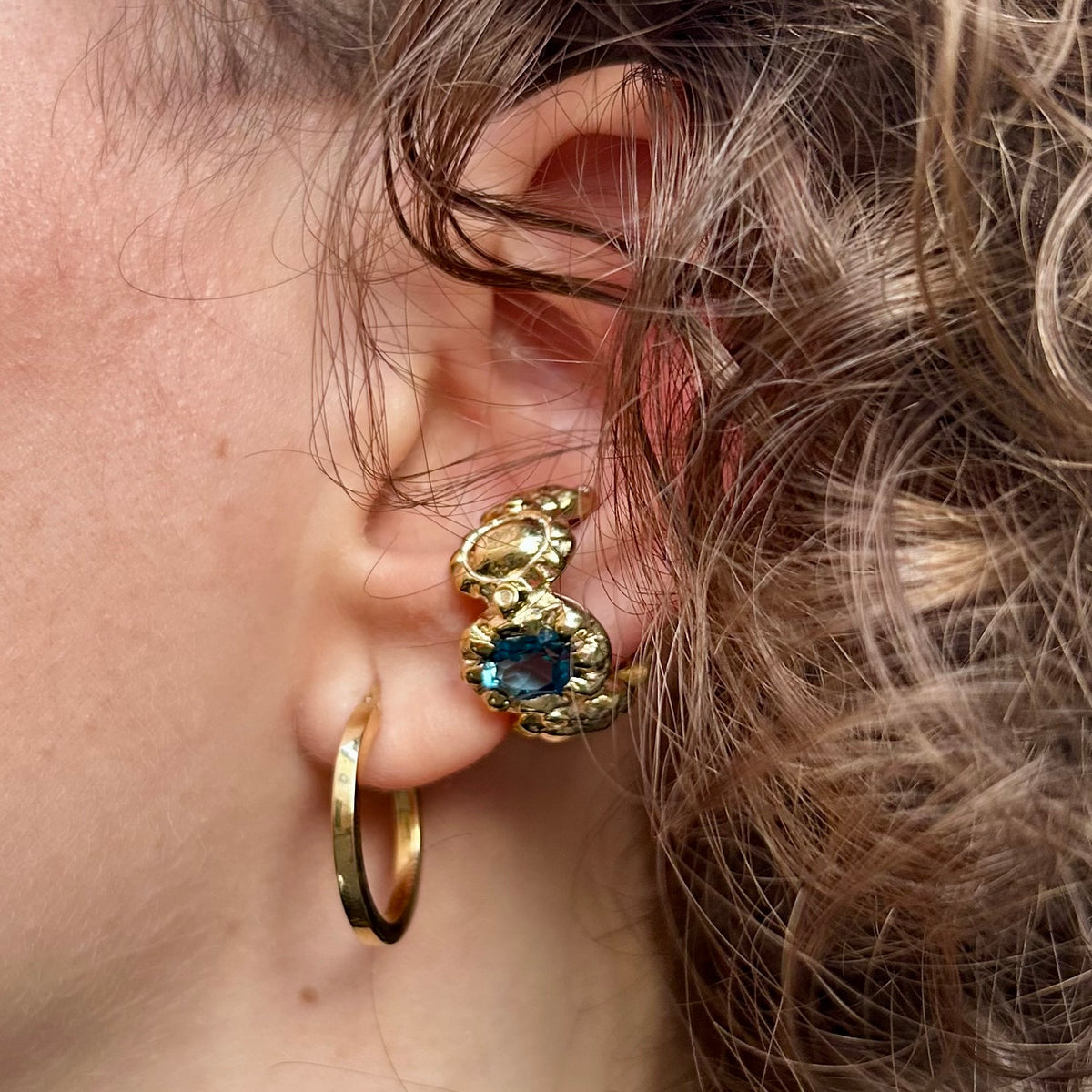 Earcuff georgiano — Argento e Ametista | Pronto per la spedizione