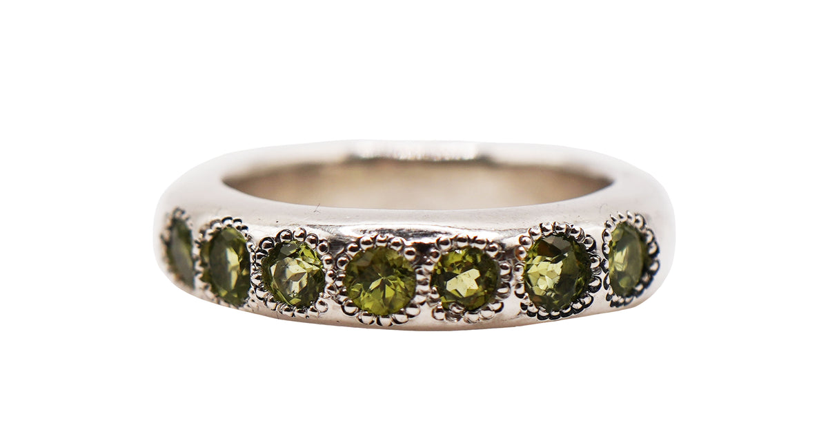 Roundring 7s Silver Peridoto