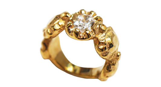 Georgianstone Ring Gold Plated Bronze Duralite