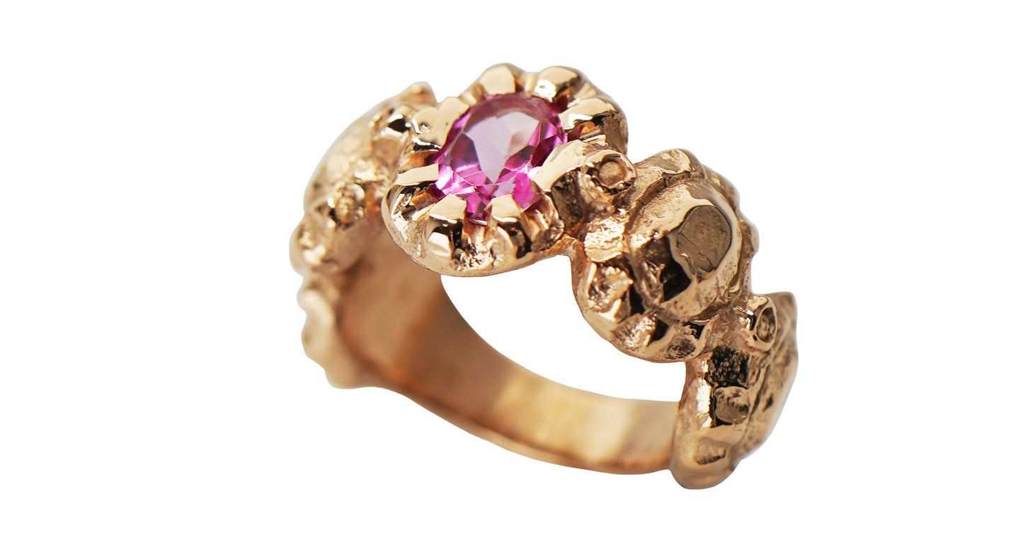 Georgianstone Ring Rose Gold Plated Bronze