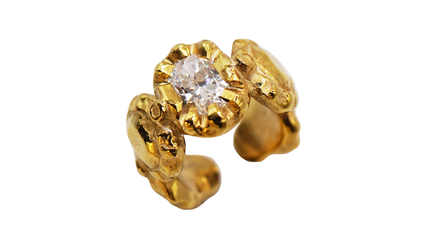 Georgian Earcuff Gold Plated Silver Duralite