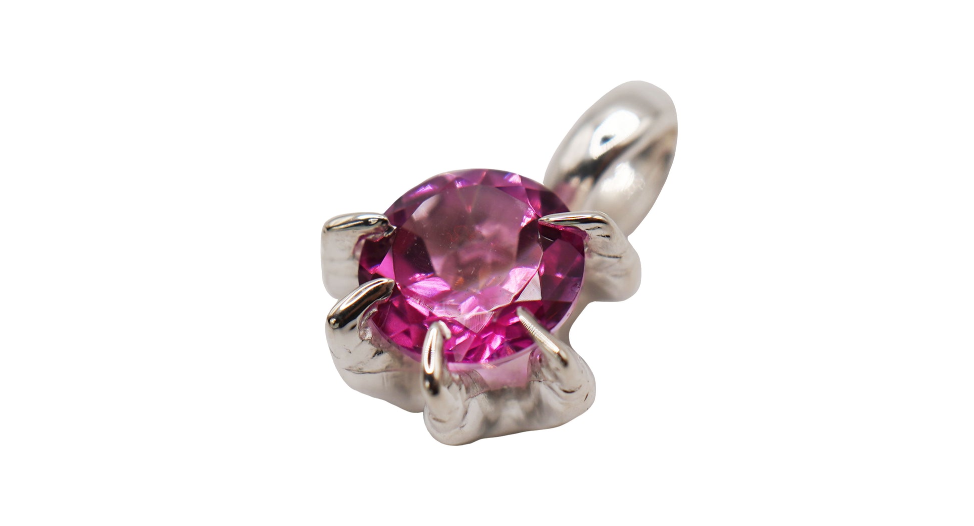 Cheetah Pendant Silver Pink Topaz