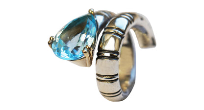 Dear Mama — Silver & 9K Gold, Light Blue Topaz | Ready to Ship