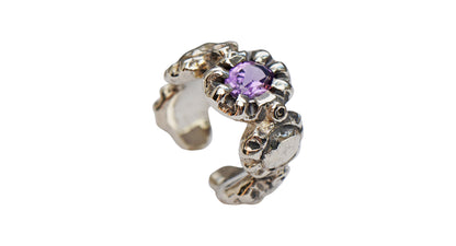 Earcuff georgiano — Argento e Ametista | Pronto per la spedizione