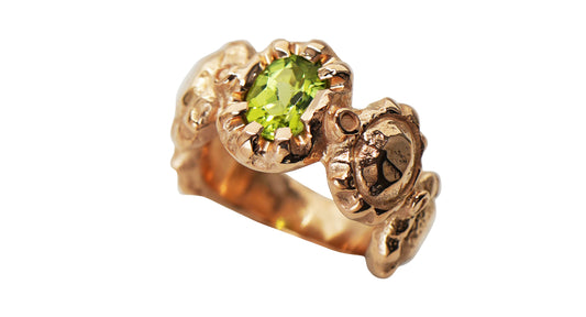 Georgianstone Ring Rose Gold Plated Bronze Peridot