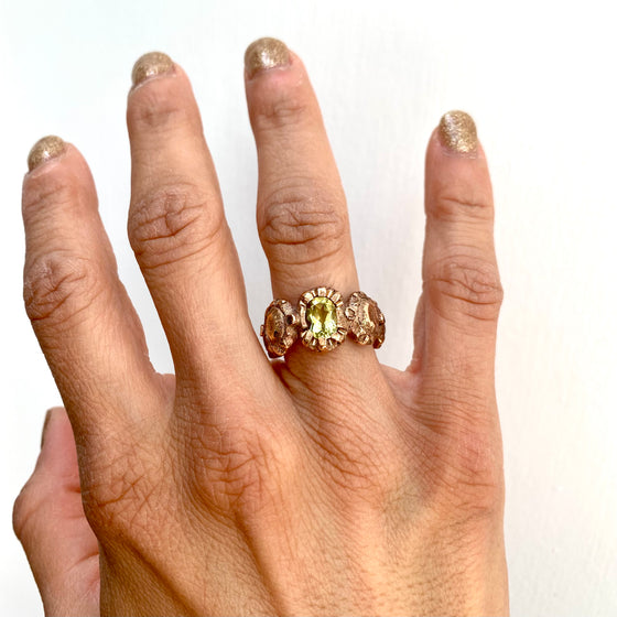 Pink Bronze Georgian Stone Ring