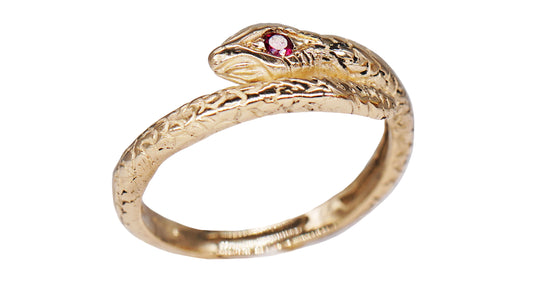 9K Gold Snake Ring