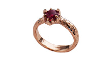  9K Pink Gold Anemone Ring