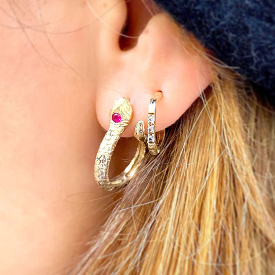 9K Gold Snake Earring